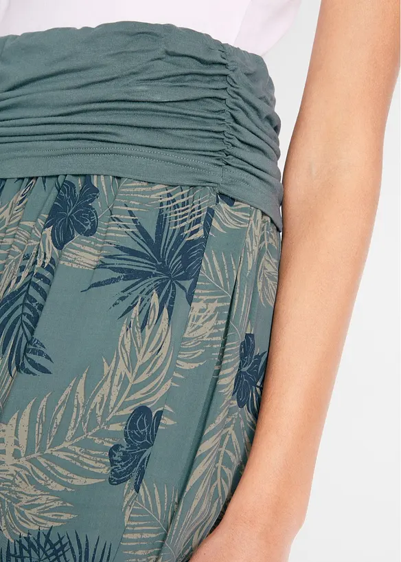 Pantalon 3/4 fluide en viscose extensible, bonprix