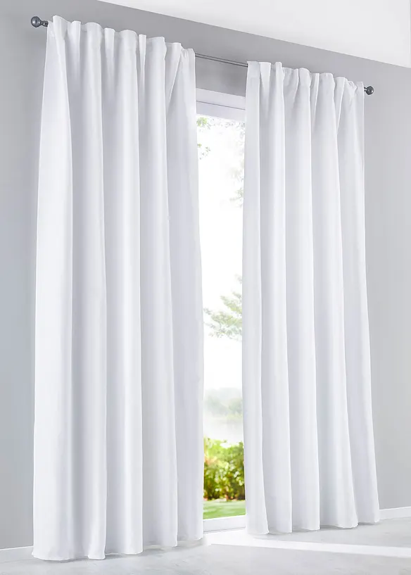 Lot de 2 rideaux en microfibre, bonprix