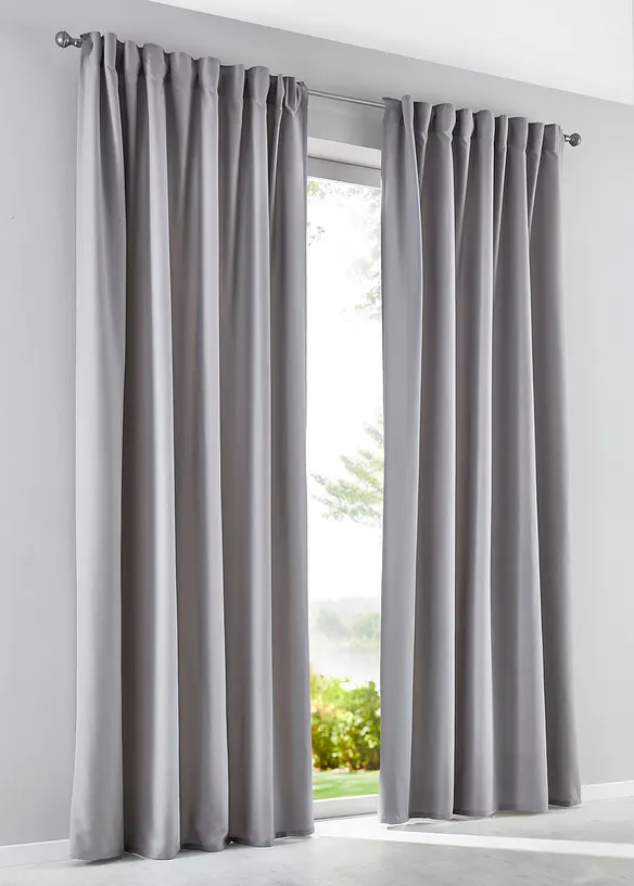 Lot de 2 rideaux en microfibre, bonprix