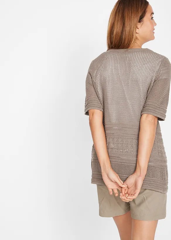 Gilet en maille ajourée, bonprix