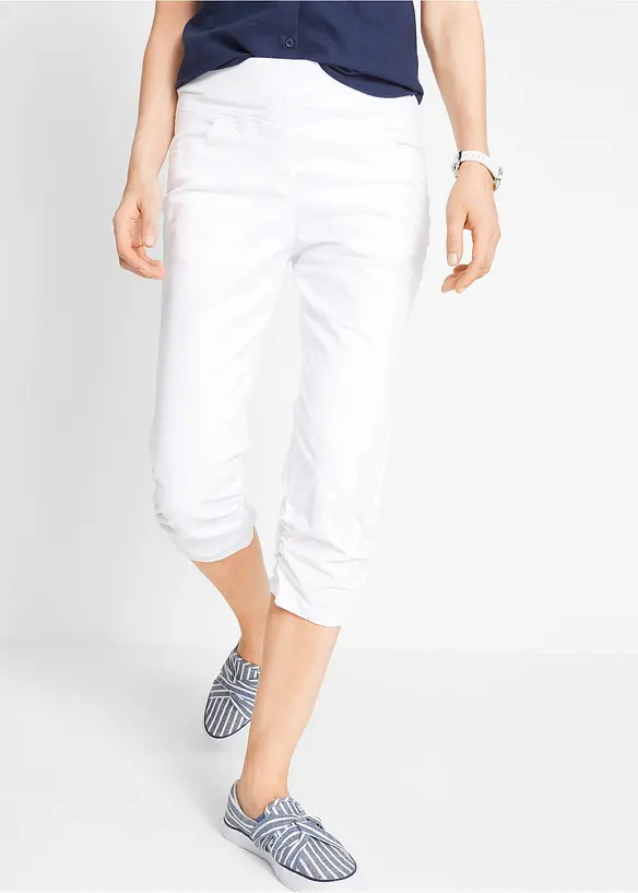 Corsaire &agrave; empi&egrave;cement taille confortable et fronces, bonprix