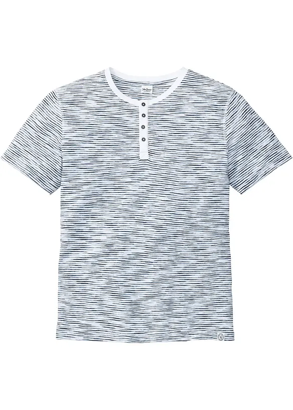 T-shirt à col Henley, 100% coton, bonprix