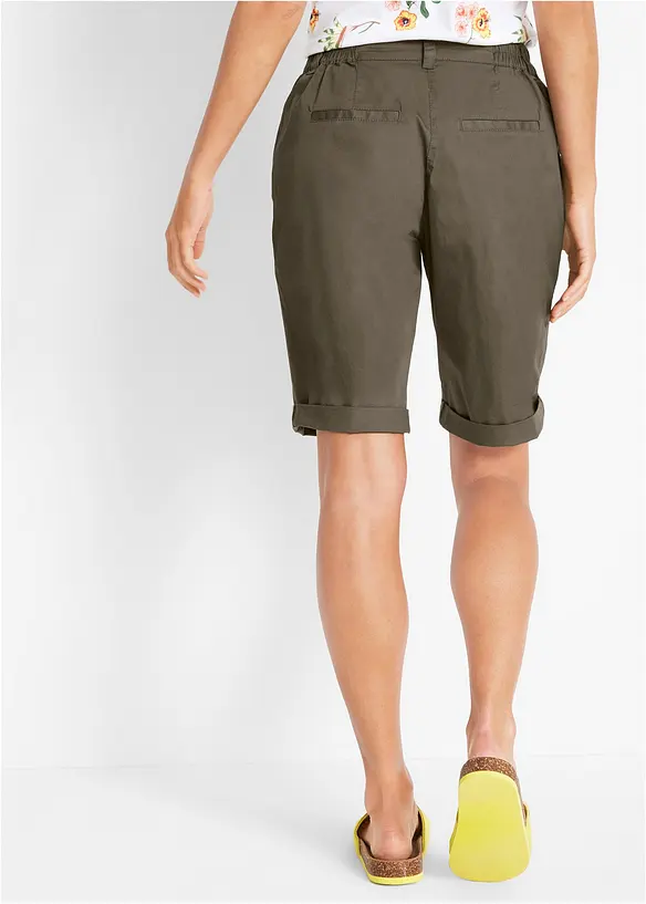 Bermuda paper touch en coton à taille confortable, bonprix