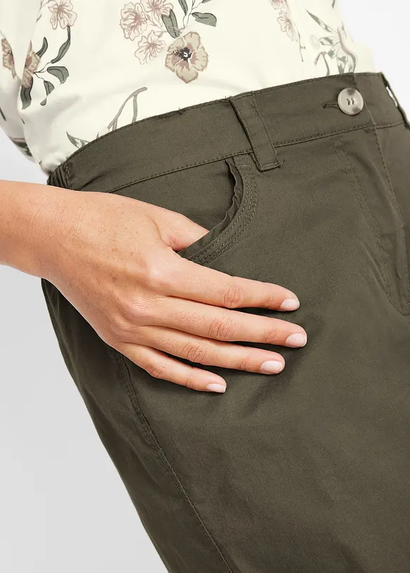 Bermuda paper touch en coton à taille confortable, bonprix