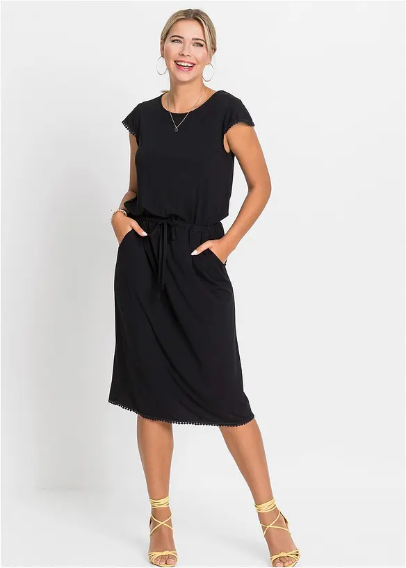 Robe midi en jersey viscose extensible, bonprix