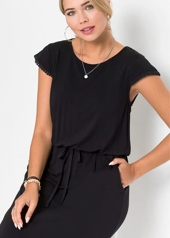 Robe midi en jersey viscose extensible, bonprix