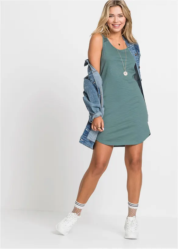 Robe en jersey coton avec dentelle, bonprix