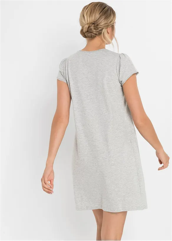 Chemise de nuit d’allaitement coton et dentelle, bonprix