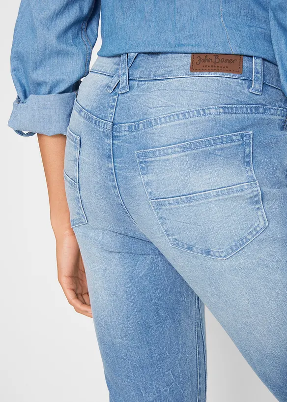 Jean slim taile mi-haute, raccourci, bonprix