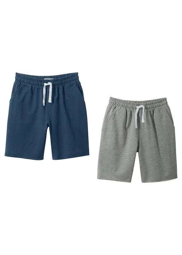 Lot de 2 bermudas en molleton doux, bonprix