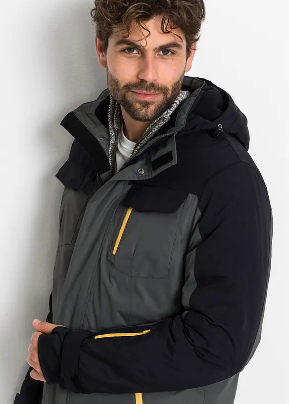 Parka imperméable en matière technique à capuche amovible, bonprix