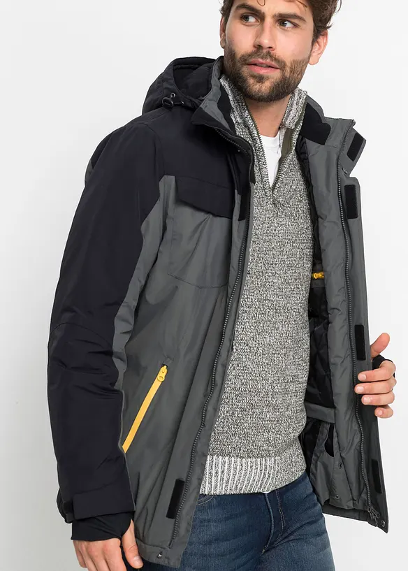 Parka imperméable en matière technique à capuche amovible, bonprix