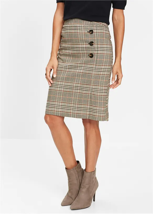 Jupe crayon avec boutons, bonprix