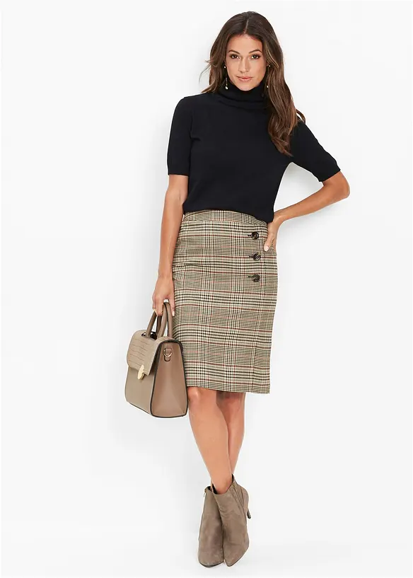 Jupe crayon avec boutons, bonprix