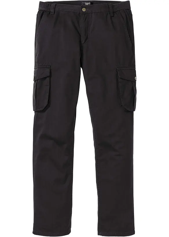 Pantalon cargo regular coupe confort, 100% coton, droit, bonprix