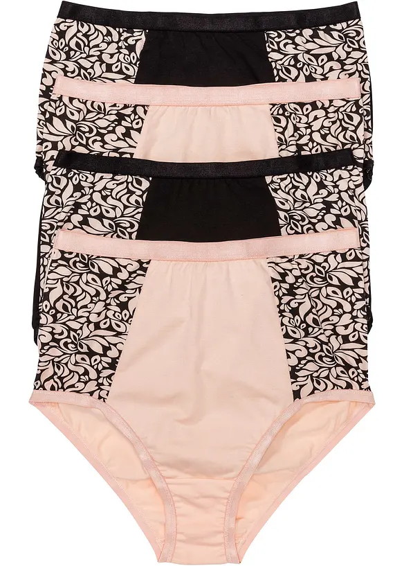 Lot de 4 slips taille haute coton, bonprix