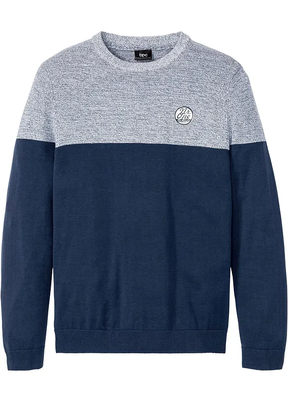 Pull en fine maille effet color block, bonprix