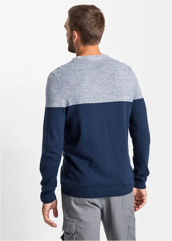 Pull en fine maille effet color block, bonprix