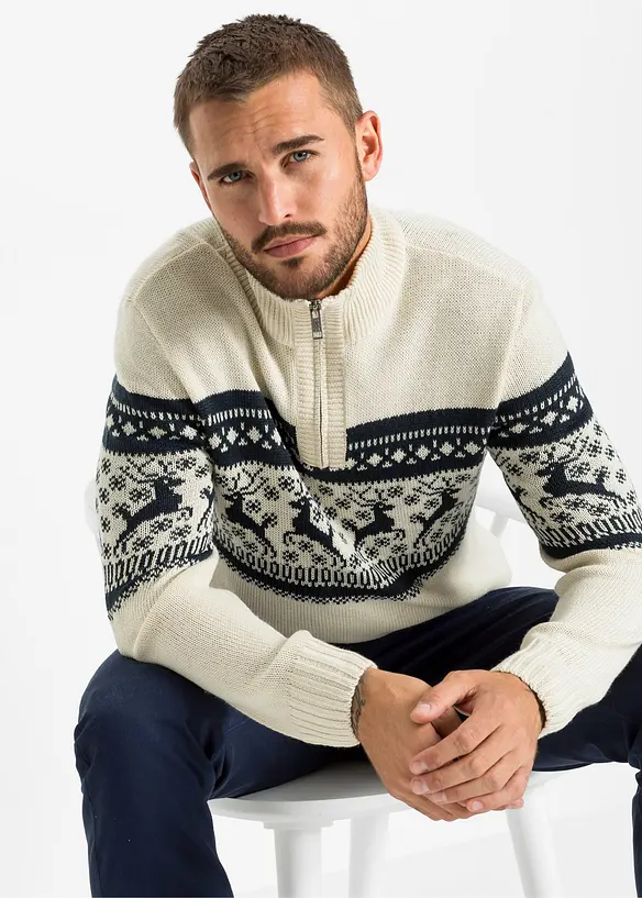 Pull norvégien à col camionneur, bonprix