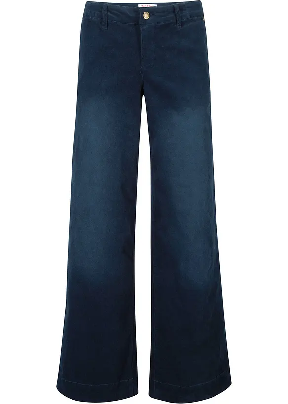 Pantalon large en velours côtelé extensible, bonprix