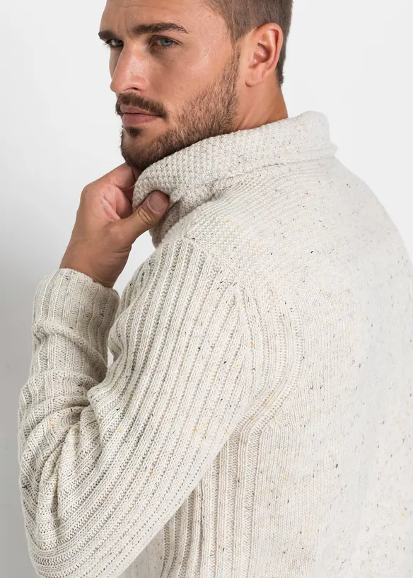Pull en grosse maille à col châle, bonprix