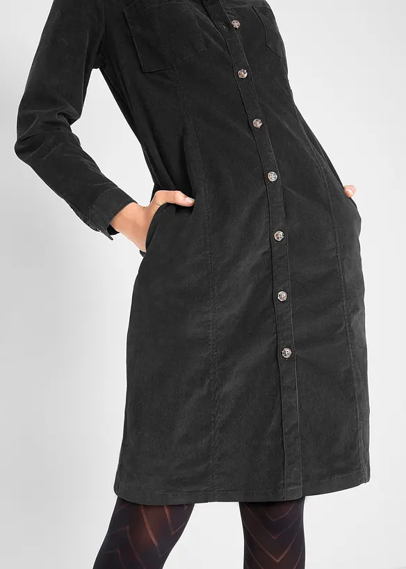 Robe en velours côtelé extensible, bonprix