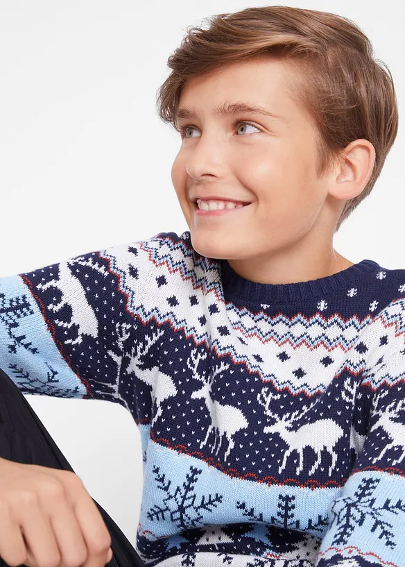 Pull garçon avec rennes, bonprix