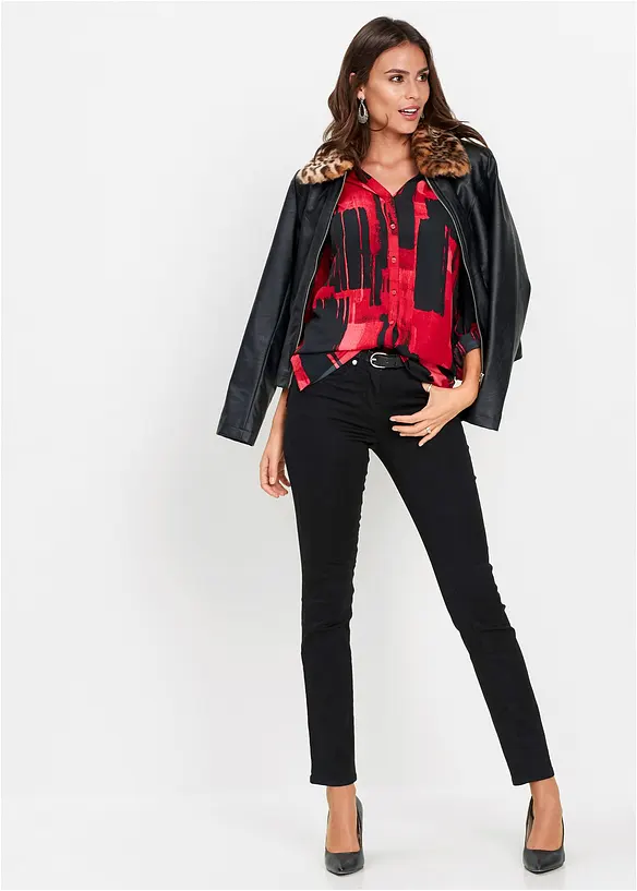 Chemisier long imprimé en mousseline, bonprix