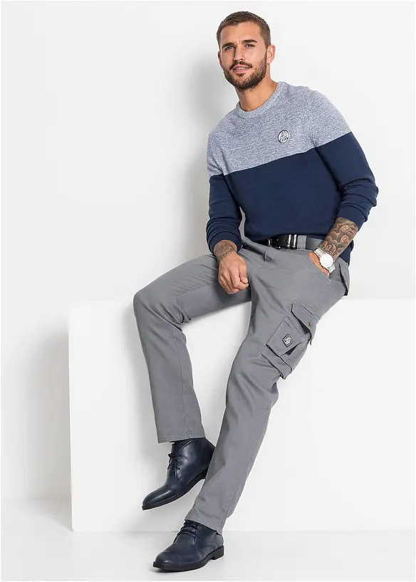 Pull en fine maille effet color block, bonprix