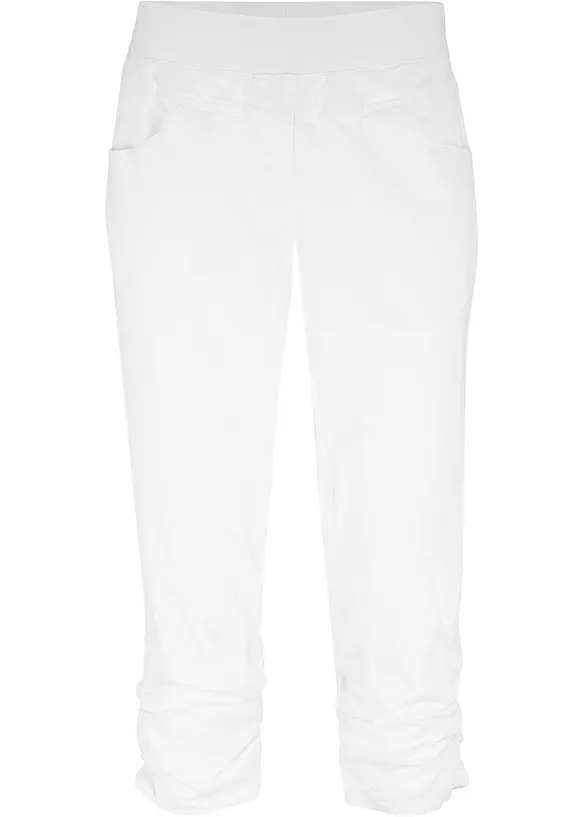 Corsaire &agrave; empi&egrave;cement taille confortable et fronces, bonprix