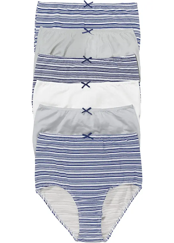 Lot de 6 slips taille haute, bonprix