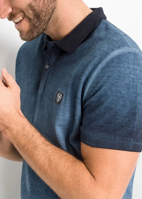 Polo en maille piquée à l’aspect délavé, bonprix