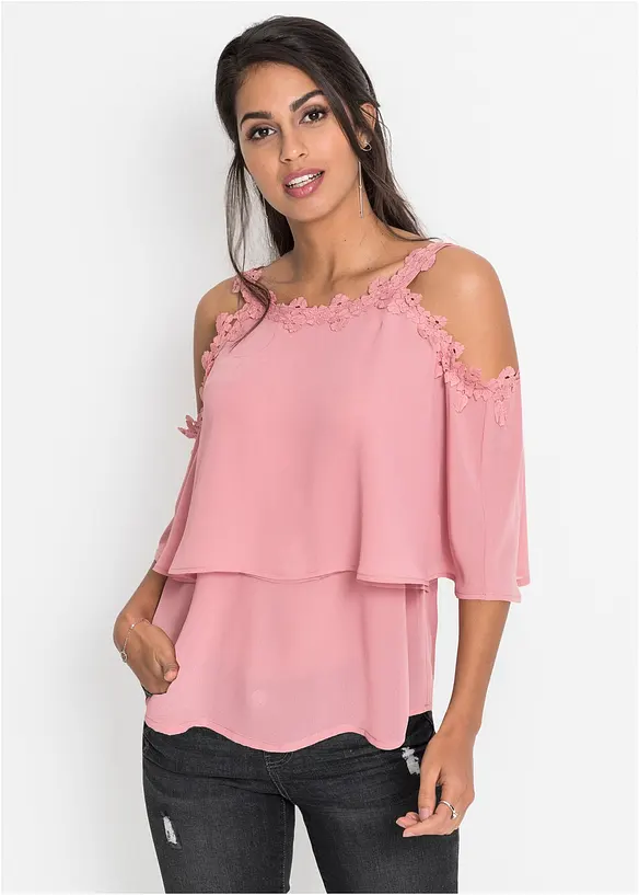 Blouse &agrave; &eacute;paules d&eacute;nud&eacute;es avec dentelle, BODYFLIRT