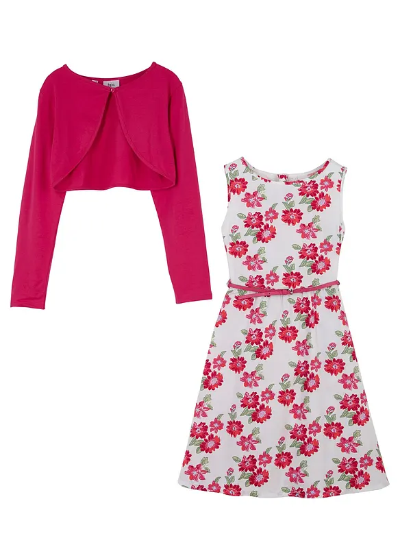 Robe + ceinture + boléro fille (ens. 3 pces), bonprix