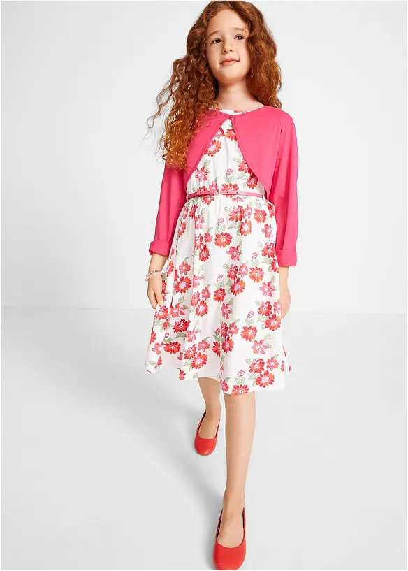 Robe + ceinture + boléro fille (ens. 3 pces), bonprix