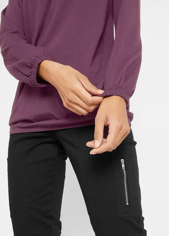 T-shirt manches longues 100% coton, finitions élastiquées, bonprix