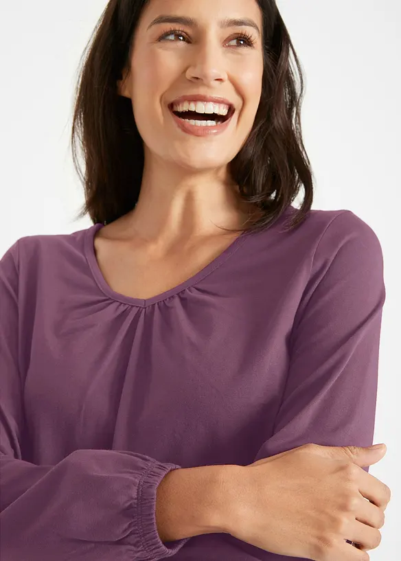 T-shirt manches longues 100% coton, finitions élastiquées, bonprix