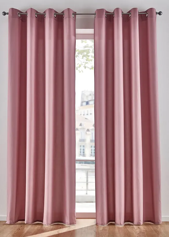 Lot de 2 rideaux en microfibre, bonprix