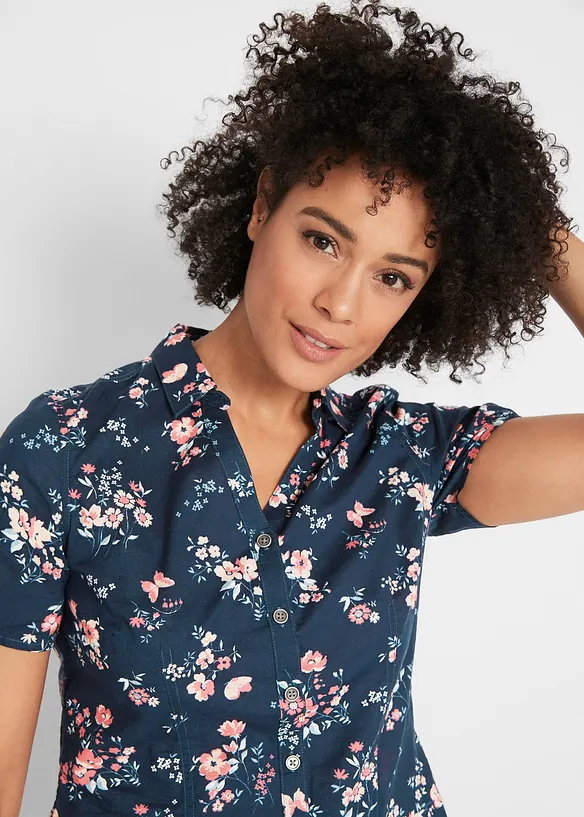 Chemisier imprimé, manches courtes, bonprix