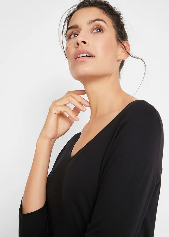 T-shirt long en coton et viscose, bonprix