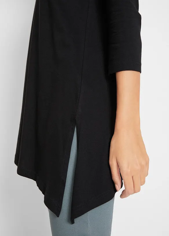 T-shirt long en coton et viscose, bonprix