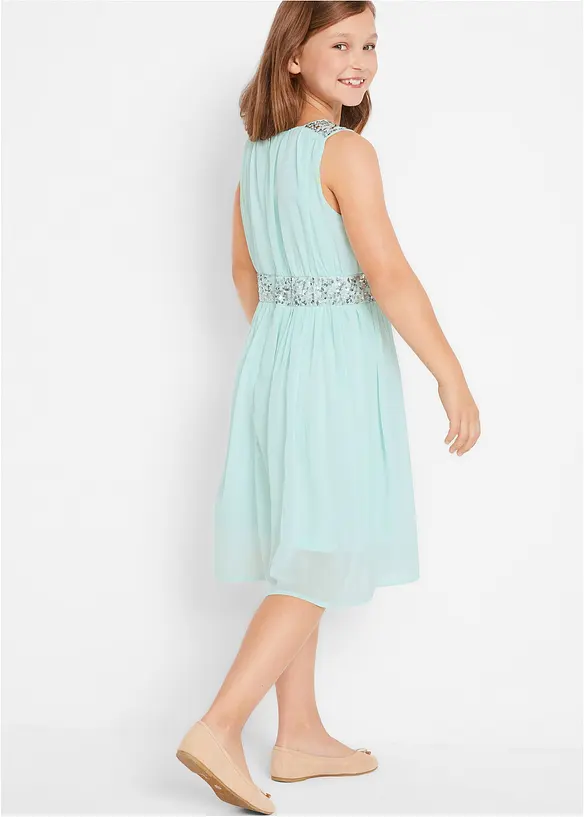 Robe en mousseline avec ceinture ornée de sequins, bonprix