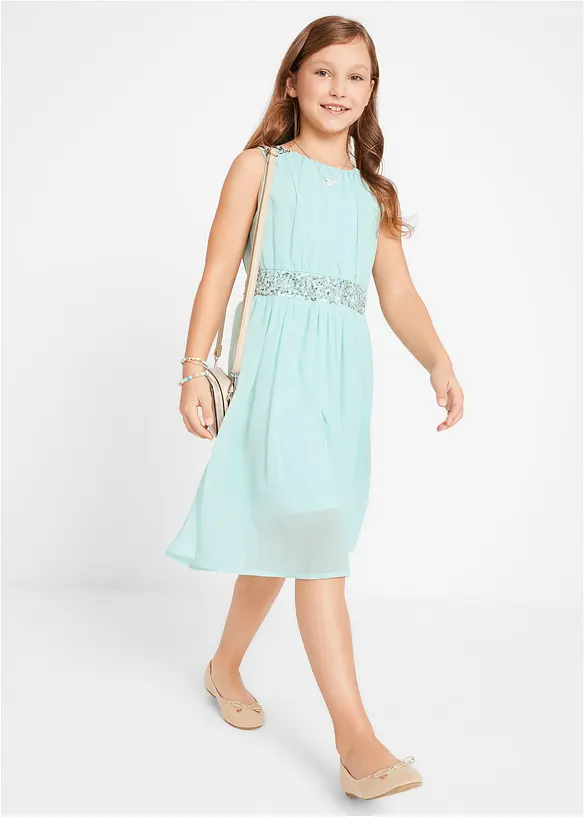 Robe en mousseline avec ceinture ornée de sequins, bonprix