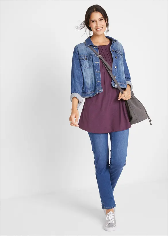 T-shirt évasé, manches courtes, bonprix