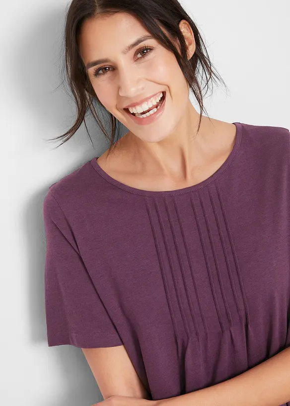 T-shirt évasé, manches courtes, bonprix