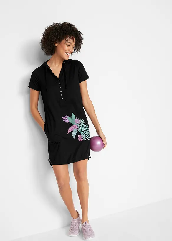 Robe T-shirt en coton, manches courtes, bonprix