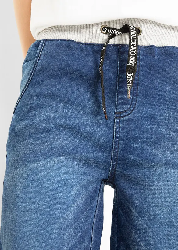 Bermuda en molleton aspect jean, Regular, bonprix