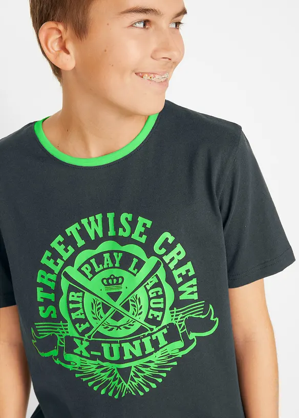 Lot de 2 T-shirts 100% coton, bonprix