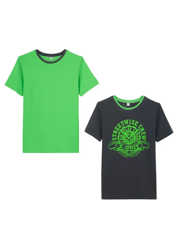 Lot de 2 T-shirts 100% coton, bonprix