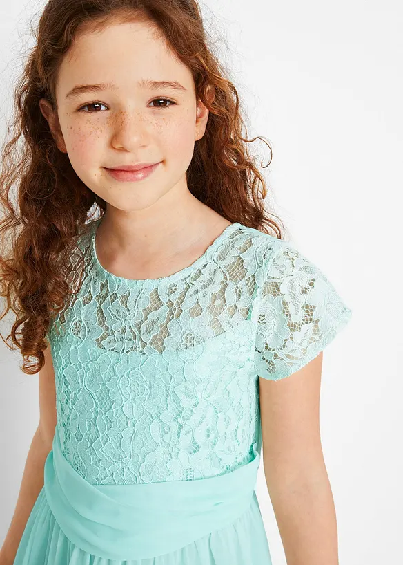 Robe en crêpe avec dentelle, bonprix